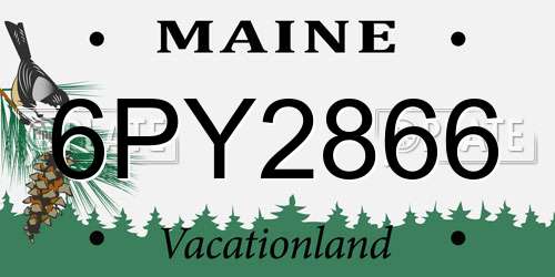 6PY2866 Maine License Plate