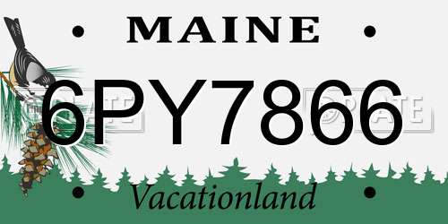 6PY7866 Maine License Plate