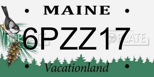 6PZZ17 Maine License Plate