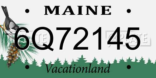 6Q72145 Maine License Plate