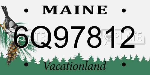 6Q97812 Maine License Plate