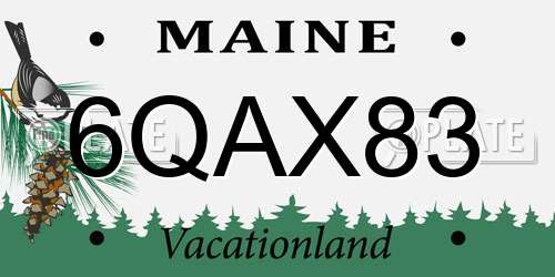 6QAX83 Maine License Plate