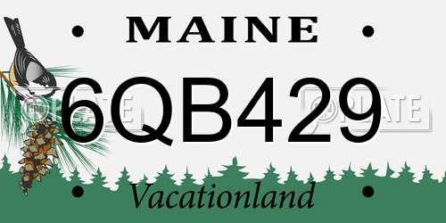 6QB429 Maine License Plate