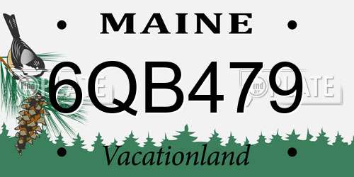6QB479 Maine License Plate