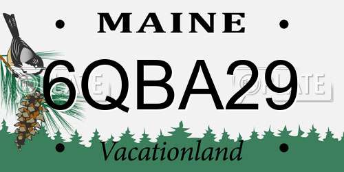 6QBA29 Maine License Plate