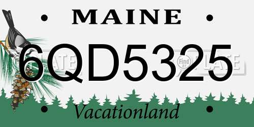 6QD5325 Maine License Plate