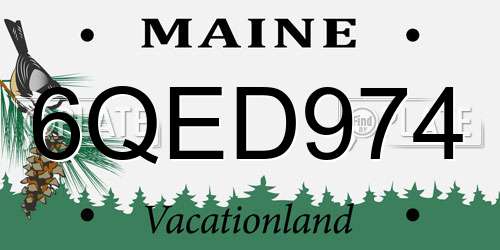 6QED974 Maine License Plate