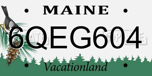 6QEG604 Maine License Plate