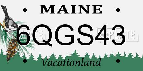 6QGS43 Maine License Plate