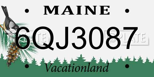 6QJ3087 Maine License Plate