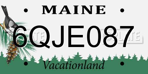 6QJE087 Maine License Plate