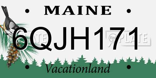 6QJH171 Maine License Plate