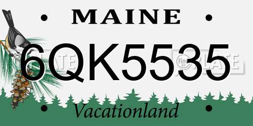6QK5535 Maine License Plate