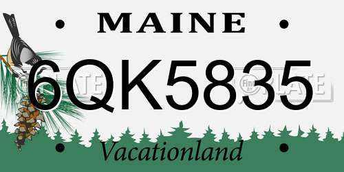 6QK5835 Maine License Plate