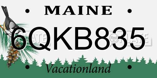 6QKB835 Maine License Plate