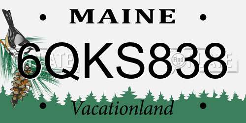 6QKS838 Maine License Plate