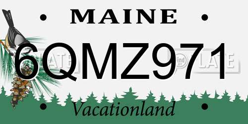 6QMZ971 Maine License Plate