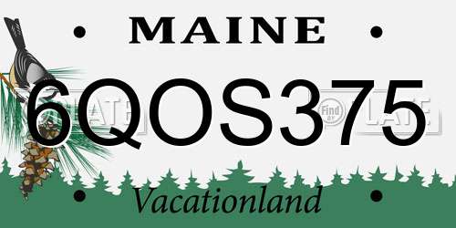 6QOS375 Maine License Plate