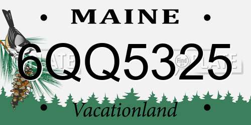 6QQ5325 Maine License Plate