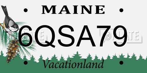 6QSA79 Maine License Plate