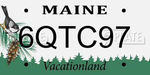 6QTC97 Maine License Plate