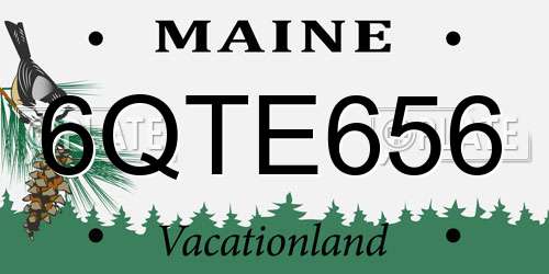 6QTE656 Maine License Plate