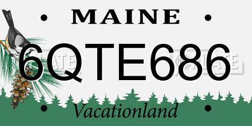 6QTE686 Maine License Plate