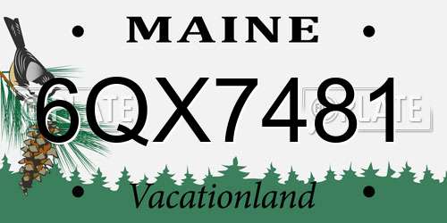 6QX7481 Maine License Plate