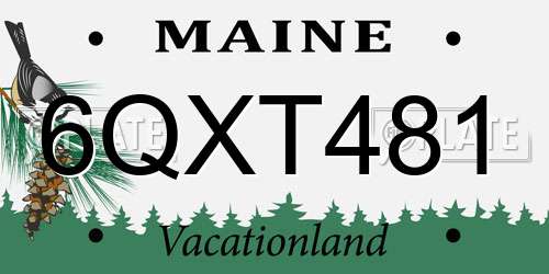 6QXT481 Maine License Plate