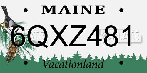6QXZ481 Maine License Plate