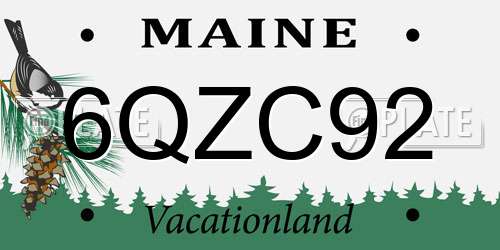 6QZC92 Maine License Plate