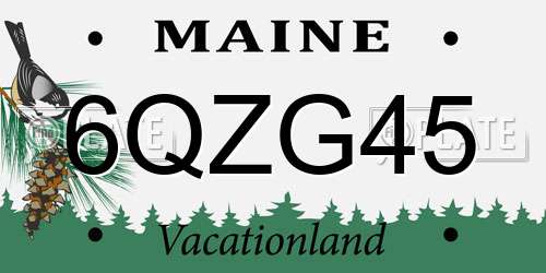 6QZG45 Maine License Plate