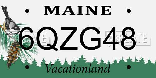 6QZG48 Maine License Plate