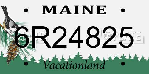 6R24825 Maine License Plate