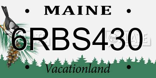 6RBS430 Maine License Plate