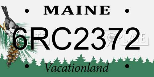 6RC2372 Maine License Plate