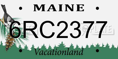 6RC2377 Maine License Plate