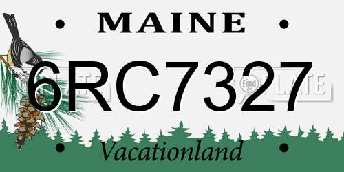 6RC7327 Maine License Plate