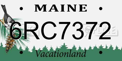 6RC7372 Maine License Plate