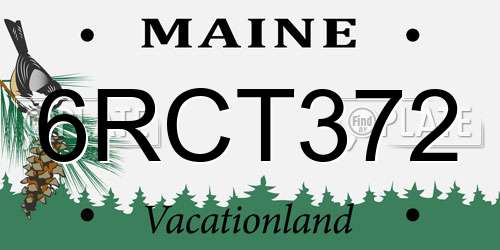 6RCT372 Maine License Plate
