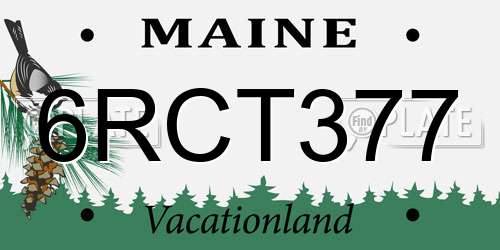 6RCT377 Maine License Plate
