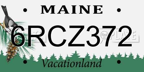 6RCZ372 Maine License Plate