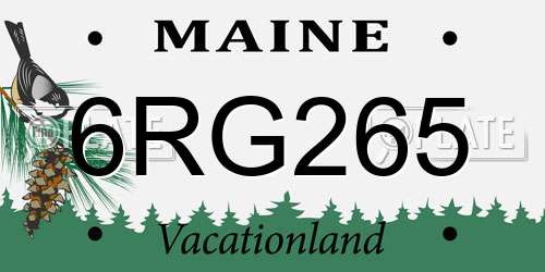 6RG265 Maine License Plate
