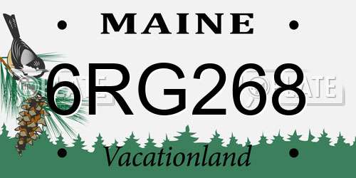6RG268 Maine License Plate