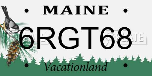6RGT68 Maine License Plate