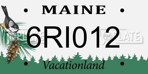 6RI012 Maine License Plate