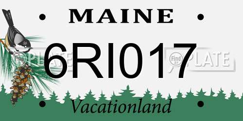 6RI017 Maine License Plate