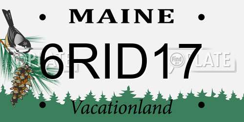 6RID17 Maine License Plate