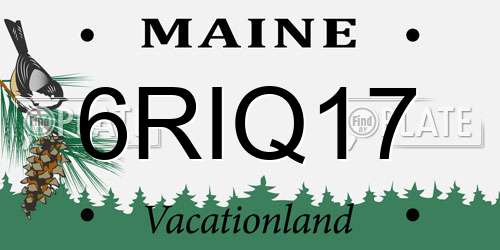 6RIQ17 Maine License Plate