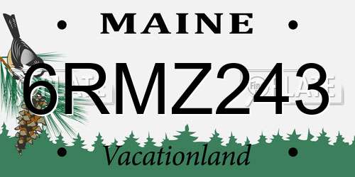 6RMZ243 Maine License Plate